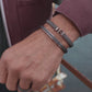 Pig & Hen catena venetian 7mm slate gray bronze bracelet styled on wrist (Slate Gray | Bronze)