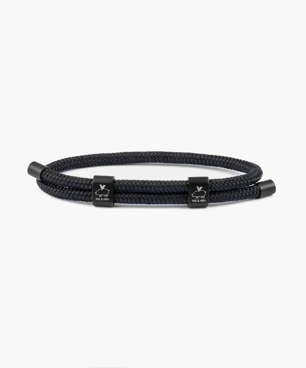 Pig & Hen Little Lewis DBL black black bracelet product view (Black | Black)
