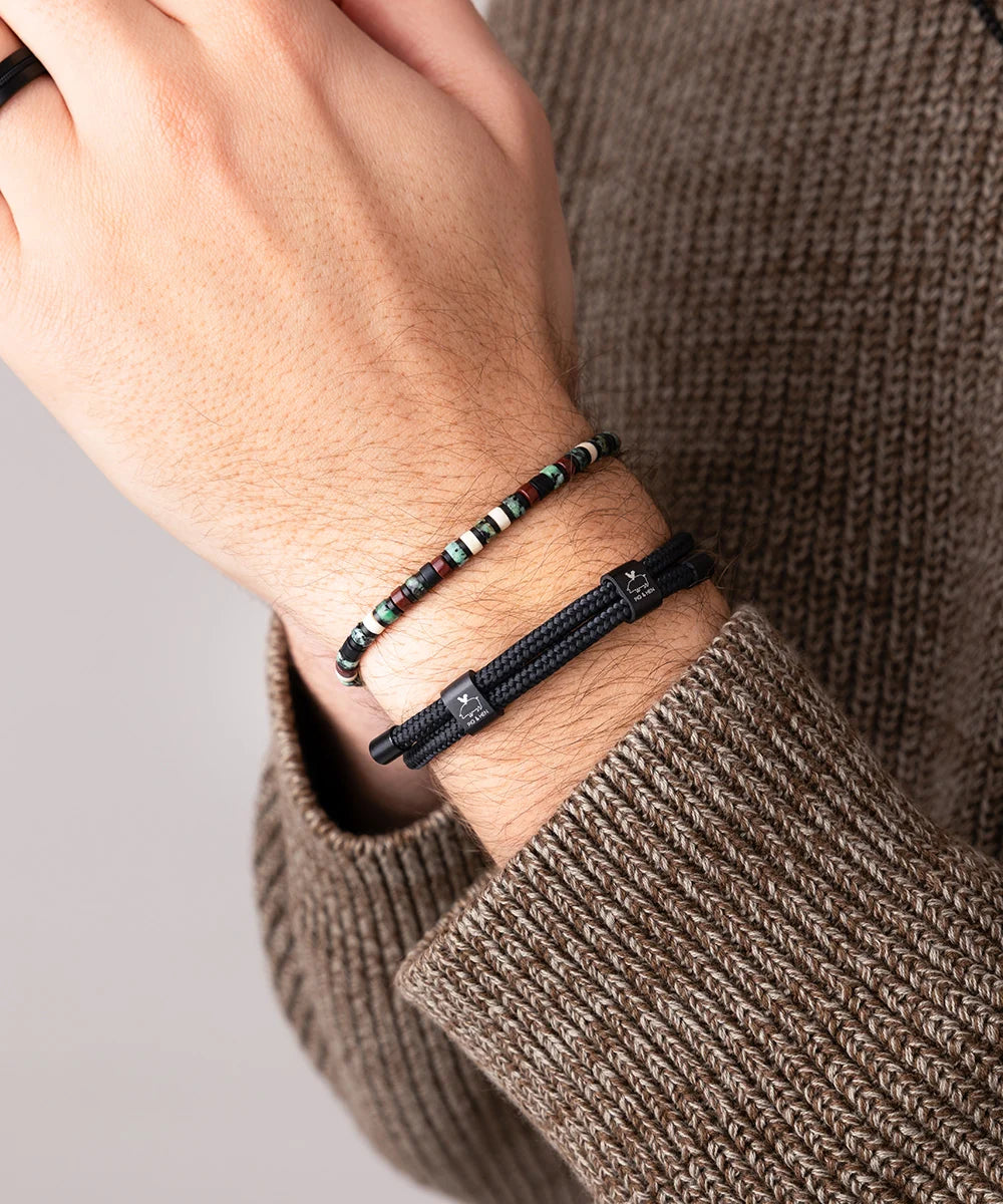 Pig & Hen Little Lewis DBL black black bracelet on wrist (Black | Black)