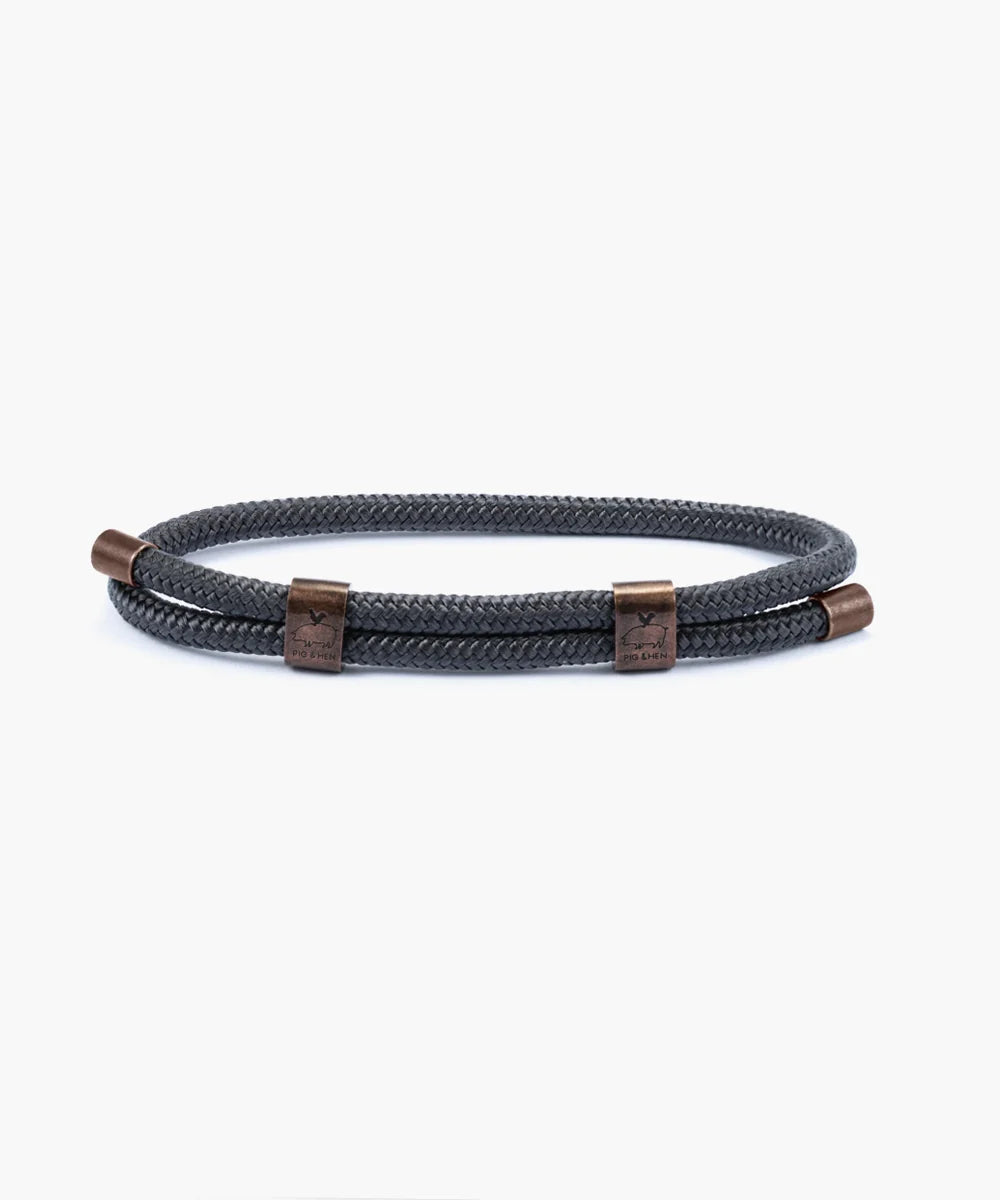 Pig & Hen Little Lewis DBL slate gray bronze bracelet product view (Slate Gray | Bronze)