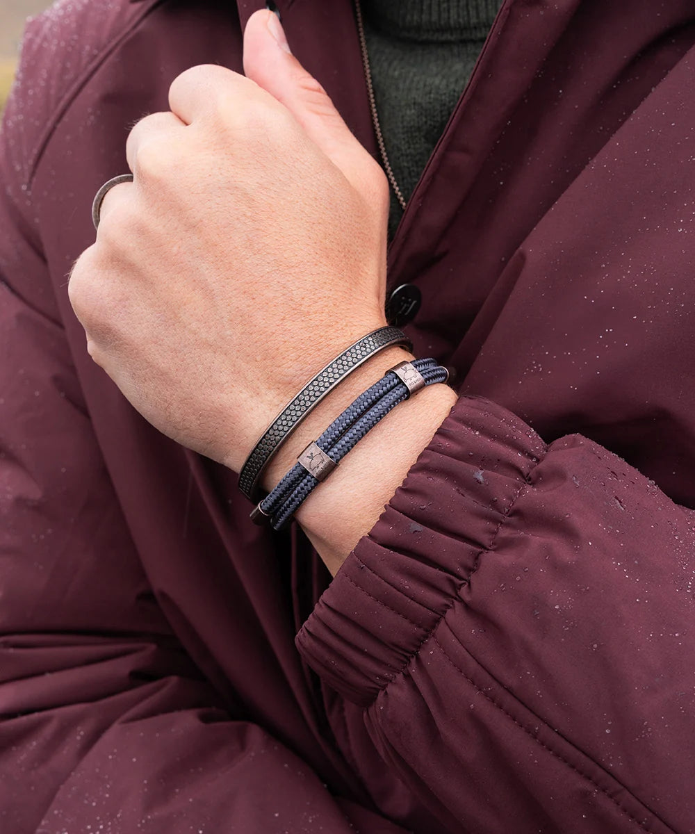 Pig & Hen Little Lewis DBL slate gray bronze bracelet on wrist (Slate Gray | Bronze)