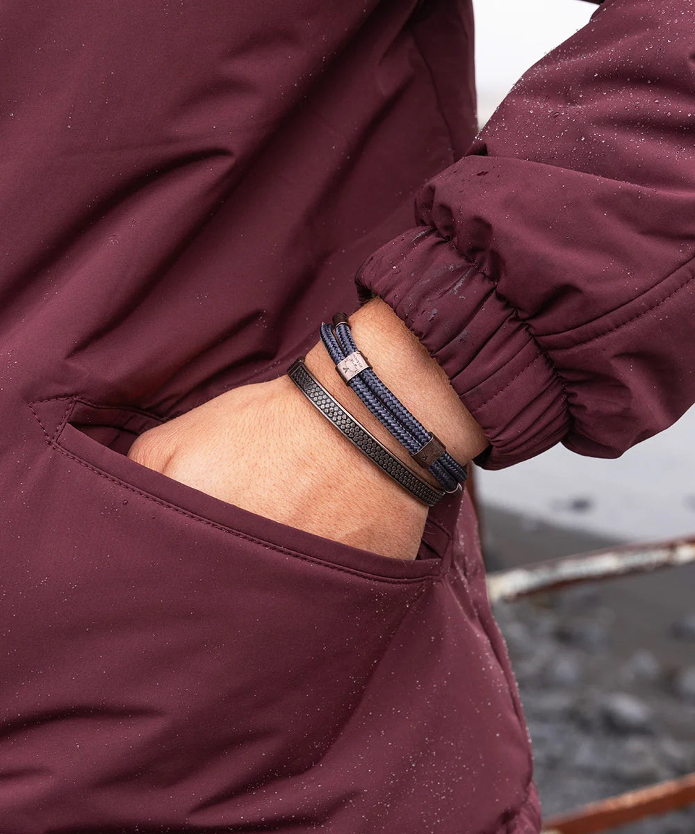 Pig & Hen Little Lewis DBL slate gray bronze bracelet on wrist (Slate Gray | Bronze)