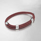 Pig & Hen Little Lewis DBL velvet red slate gray silver bracelet detail (Velvet Red - Slate Gray | Silver)