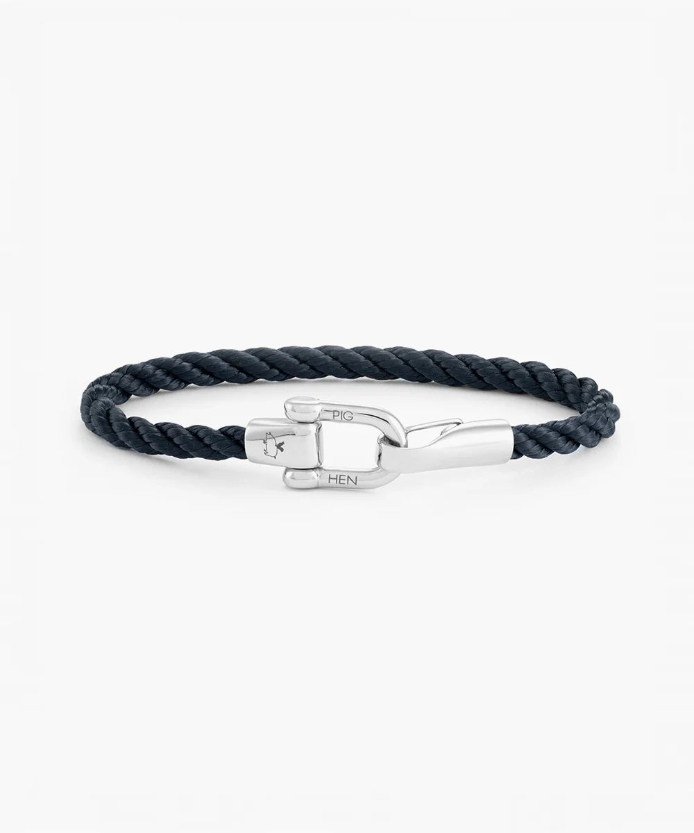 Pig & Hen lobster larry navy silver bracelet product view (Navy | Silver)