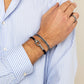 Pig & Hen lobster larry navy silver bracelet styled on wrist (Navy | Silver)