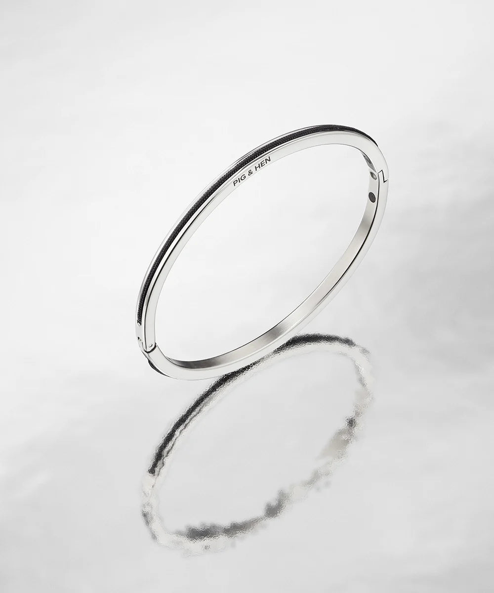 Pig & Hen navarch 4mm closed navy silver bracelet detail (Navy | Silver)
