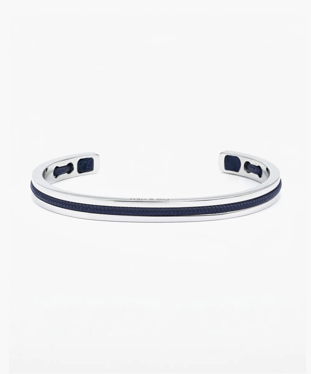 Pig & Hen navarch 6mm navy silver bracelet product view (Navy | Silver)