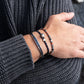 Pig & Hen navarch 6mm navy silver bracelet styled on wrist (Navy | Silver)