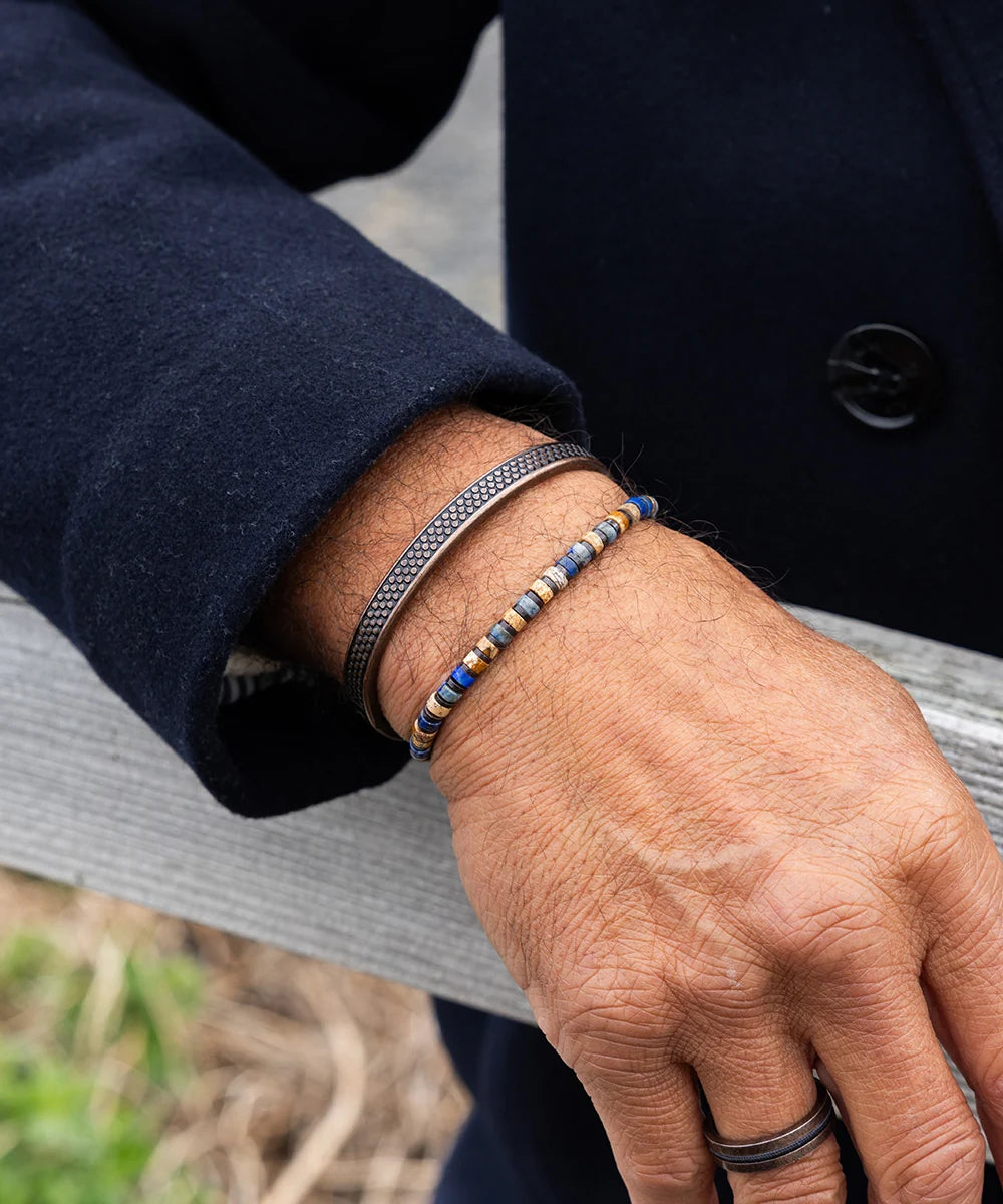 Pig & Hen navarch 9mm motta bronze bracelet styled on wrist (Motta | Bronze)
