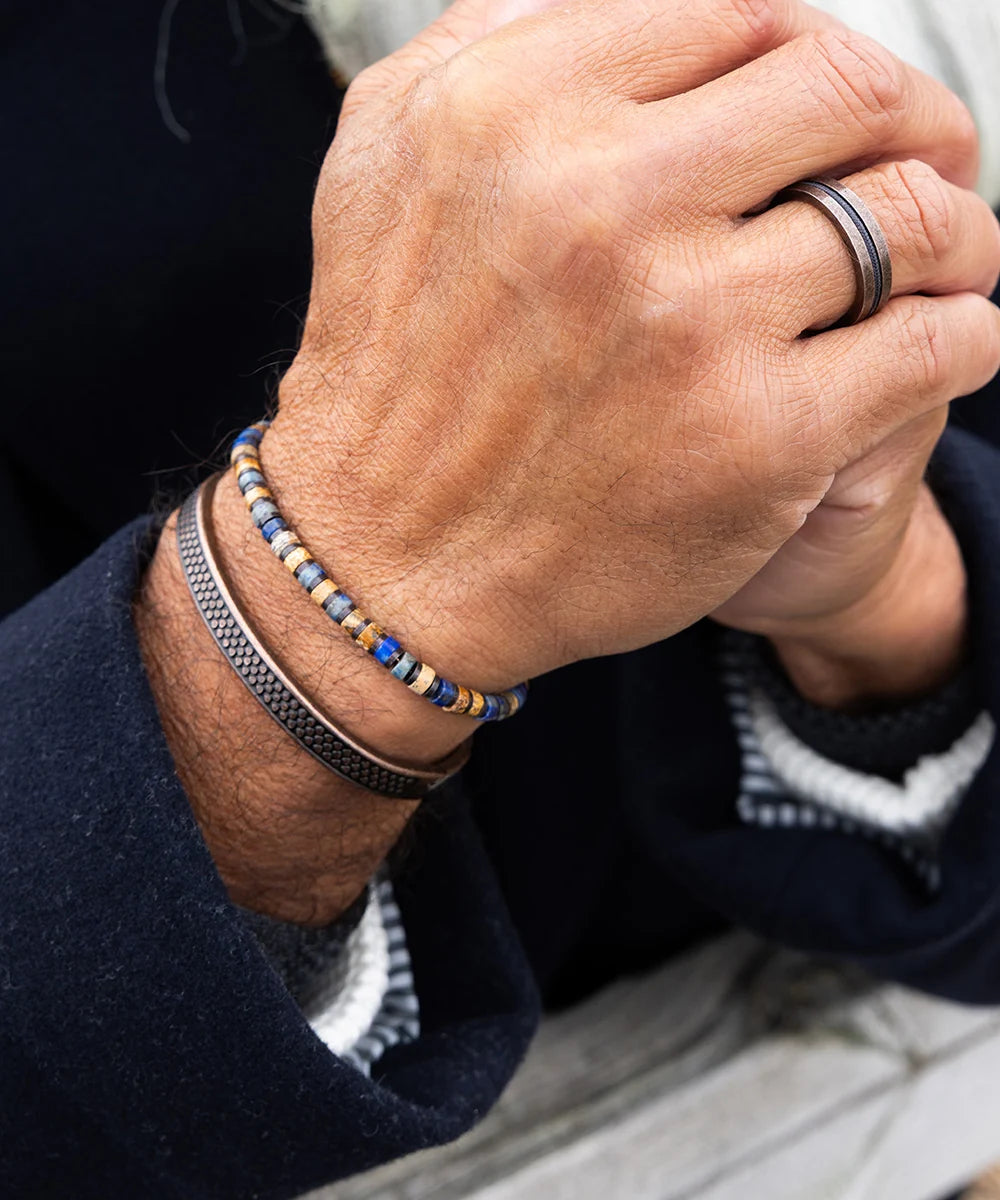 Pig & Hen navarch 9mm motta bronze bracelet styled on wrist (Motta | Bronze)