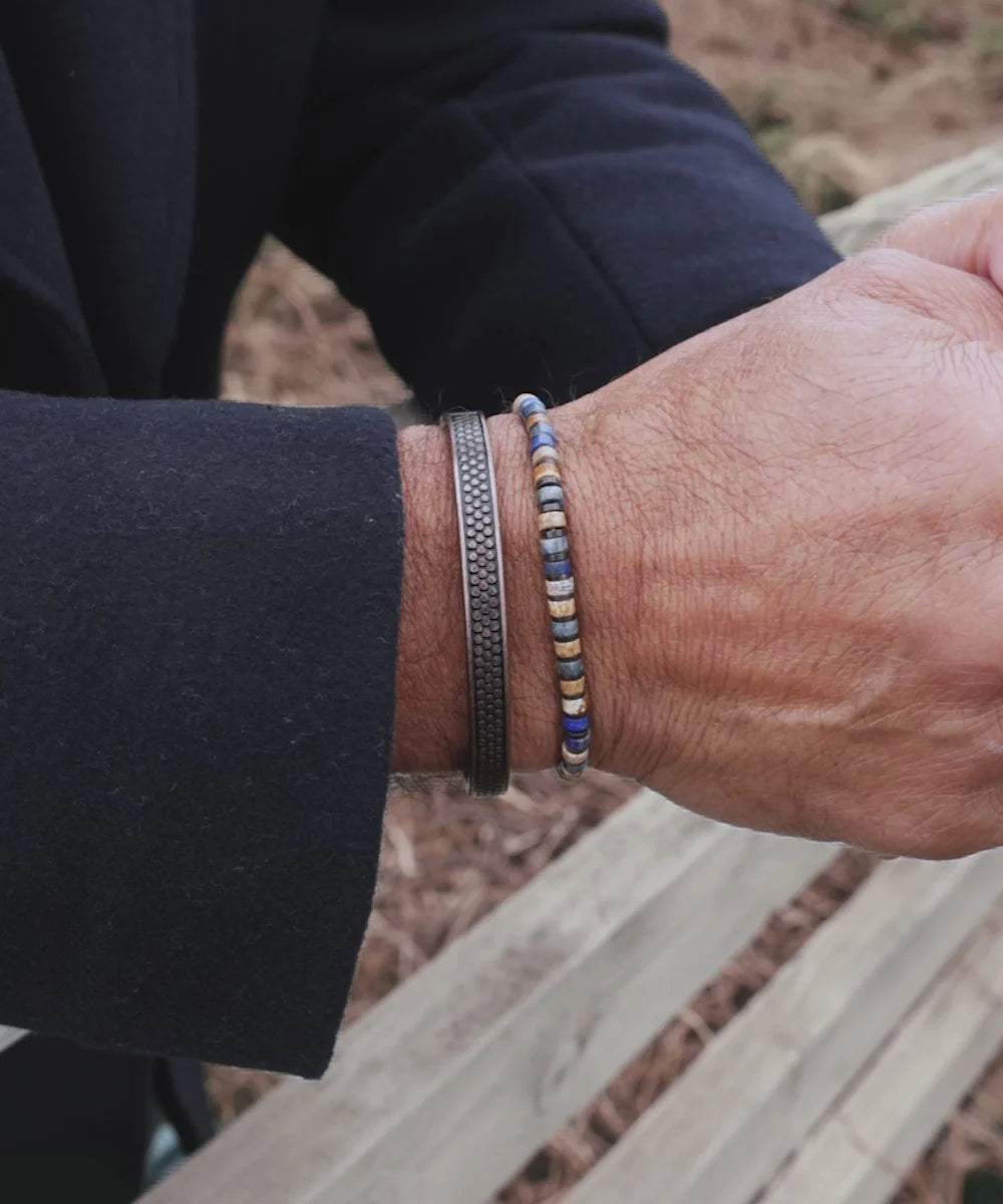 Pig & Hen navarch 9mm motta bronze bracelet styled on wrist (Motta | Bronze)