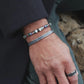 Pig & Hen navarch 9mm striato silver bracelet styled on wrist (Striato | Silver)