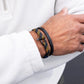 Pig & Hen vicious vik black rust orange black bracelet styled on wrist (Black - Rust Orange | Black)
