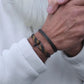 Pig & Hen vicious vik black rust orange black bracelet styled on wrist (Black - Rust Orange | Black)