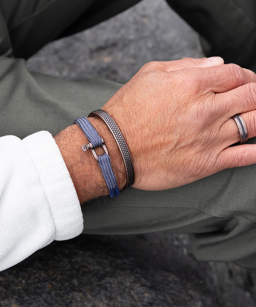 Pig & Hen vicious vik slate gray bronze bracelet styled on wrist (Slate Gray | Bronze)