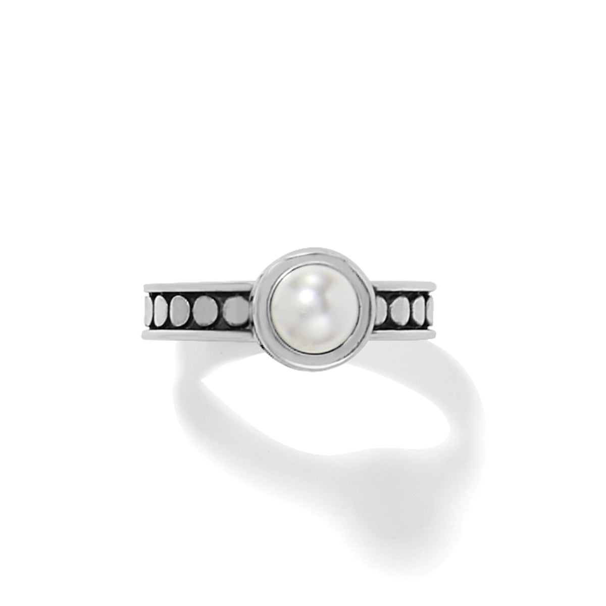 Pebble Dot Pearl Slim Band Ring