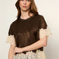 One Of A Kind Satin Lace Top