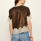 One Of A Kind Satin Lace Top