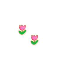 Screwback Stud Earrings - Tulip Pink