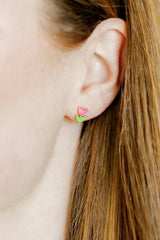 Screwback Stud Earrings - Tulip Pink
