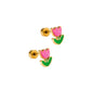 Screwback Stud Earrings - Tulip Pink