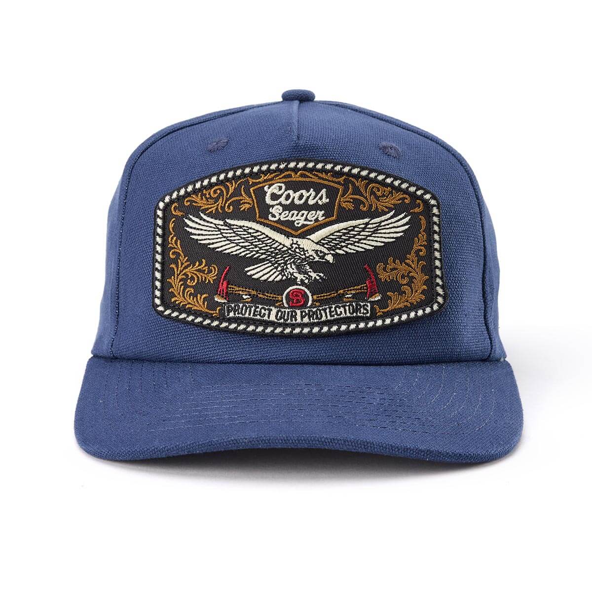 Seager x Coors Eagle Snapback in Navy — front view