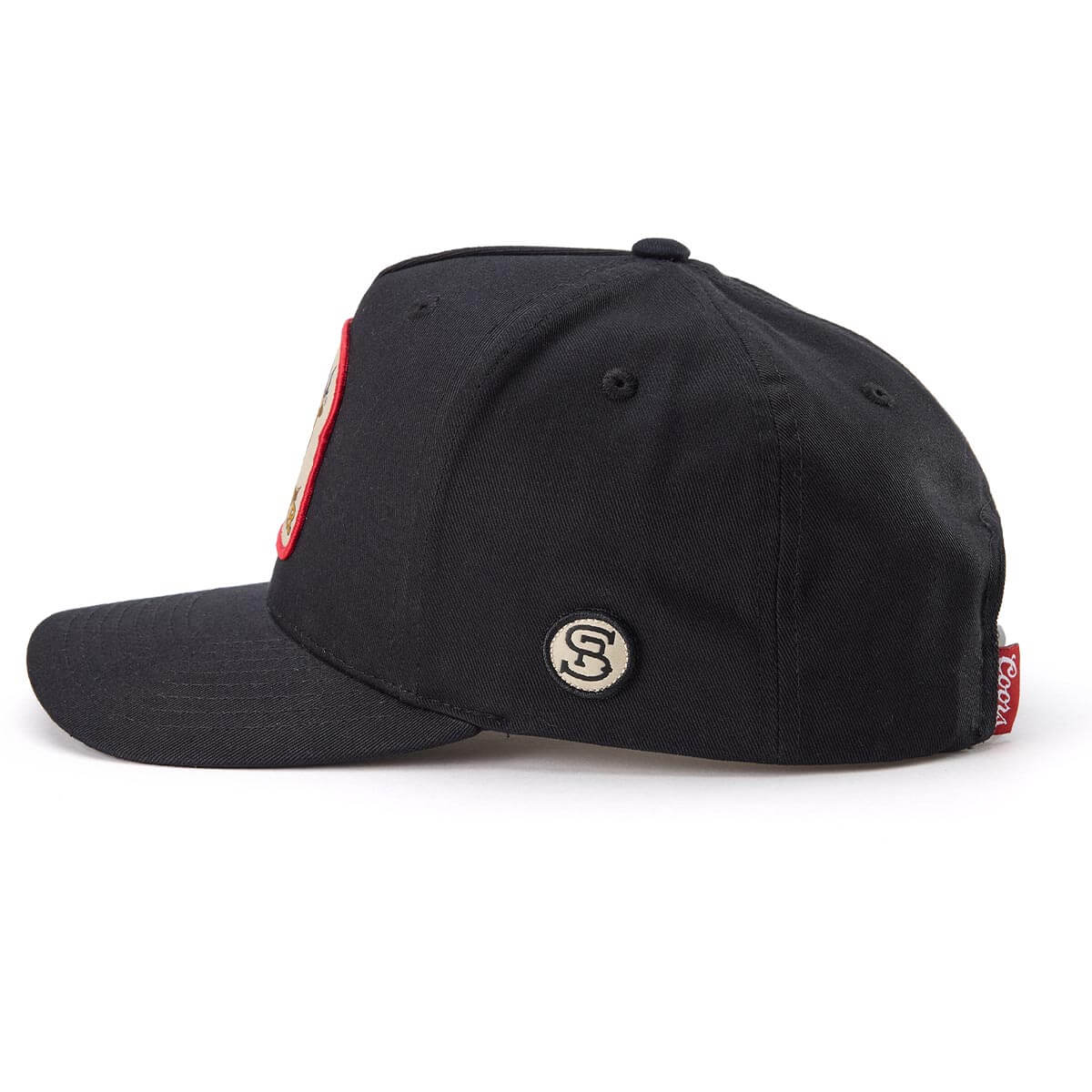 Seager x Coors Fire Dog Snapback in Black — left side patch
