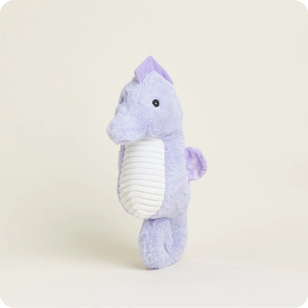 Seahorse Stuffed Animal in the color purple. From Warmies®.