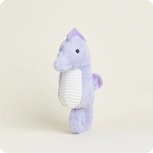 Seahorse Stuffed Animal in the color purple. From Warmies®. 1000