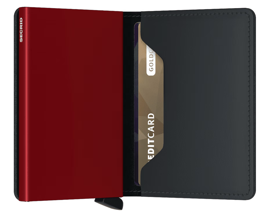 Slimwallet Matte - Black & Red