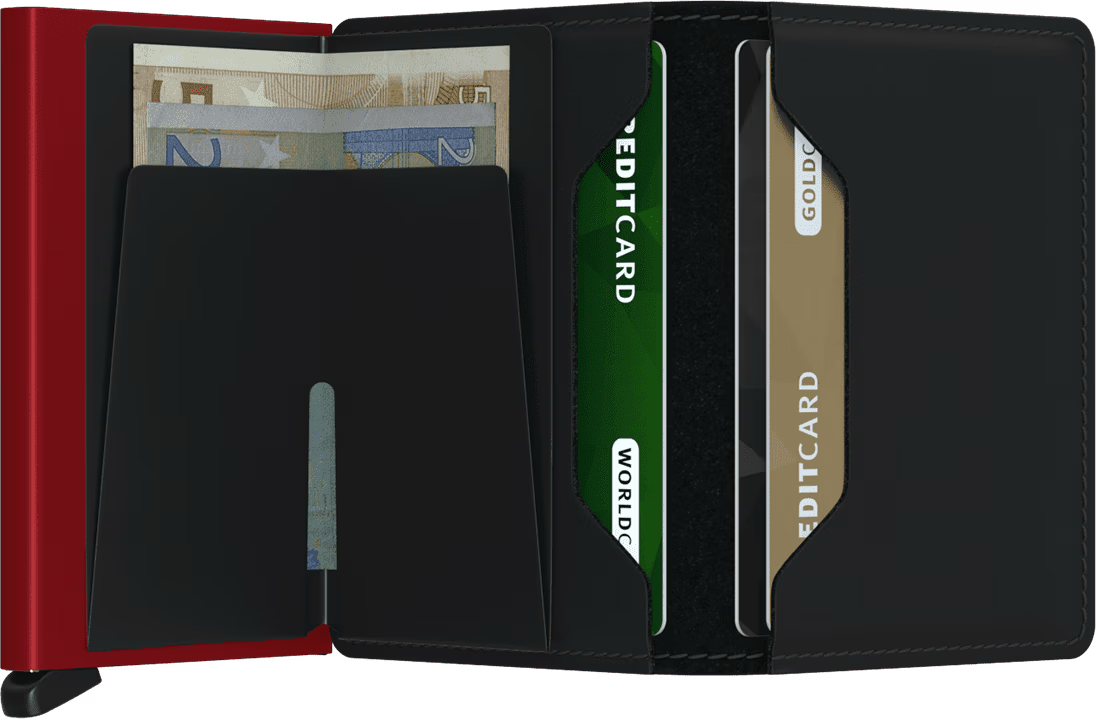 Slimwallet Matte - Black & Red