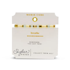 Skylar Paige - BREATH - Morse Code Tila Beaded Bracelet - Mint To Be