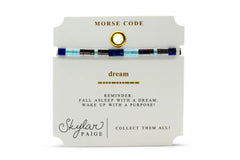 Skylar Paige - DREAM - Morse Code Tila Beaded Bracelet - Bonne Nuit Blue