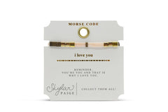Skylar Paige - I LOVE YOU - Morse Code Tila Beaded Bracelet - Bonding Bronze