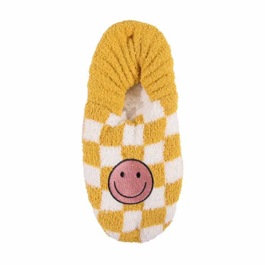 Slipper Sock - Yellow Smiley Face