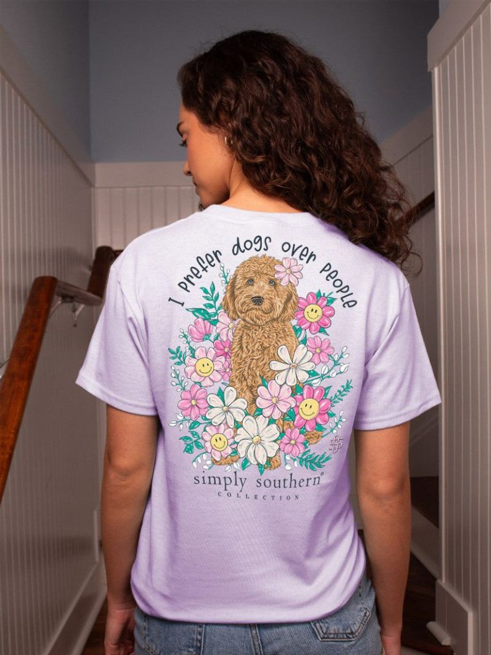 I Prefer Dogs Over People Short Sleeve Tee FROM SIMPLY SOUTHERN BRAND.