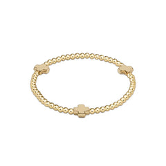 egirl Signature Cross Gold Pattern 3mm Bead Bracelet gold.