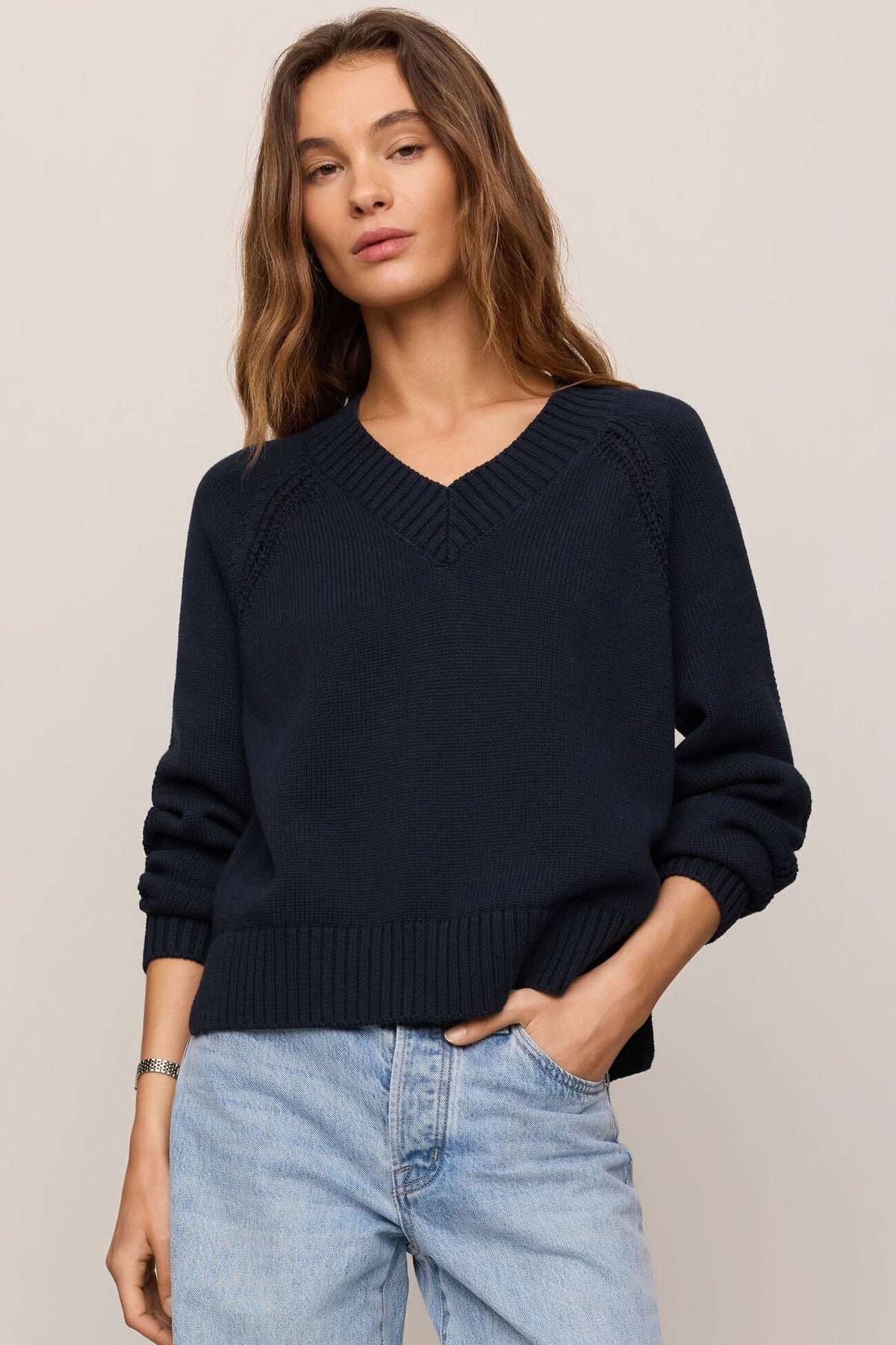 Z SUPPLY Stratton V-Neck Sweater, Eclipse, primary view (Eclipse)