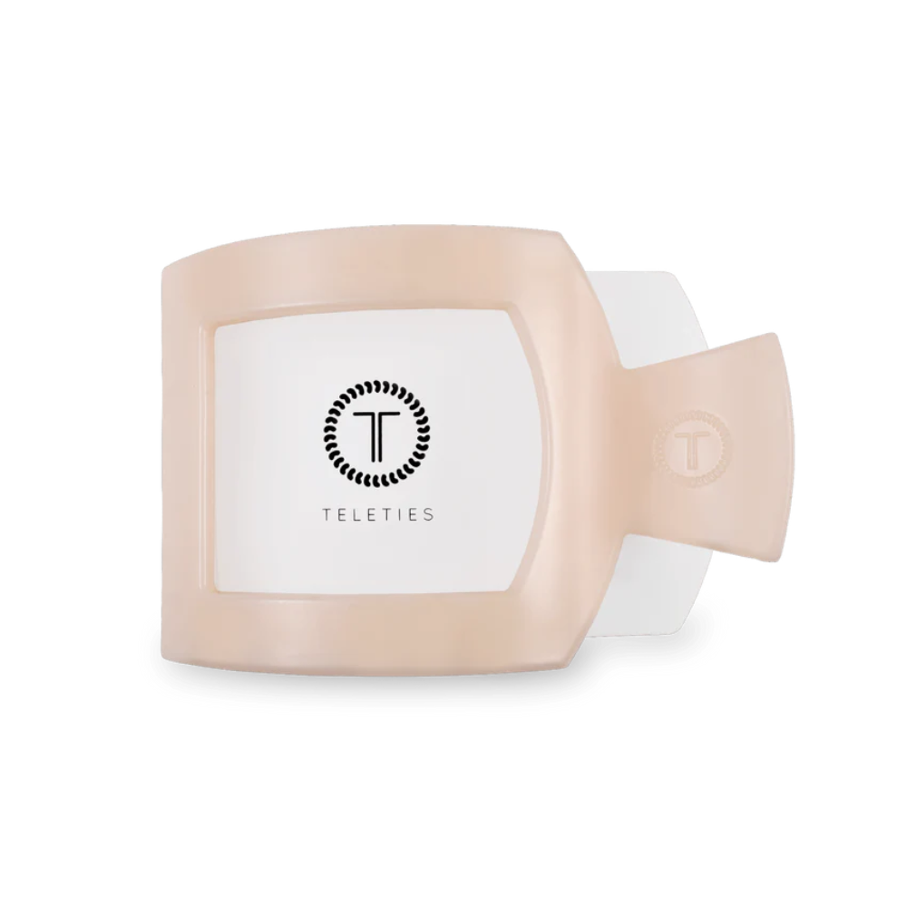 Almond Beige colored flat hair clip from TELETIES in size medium.