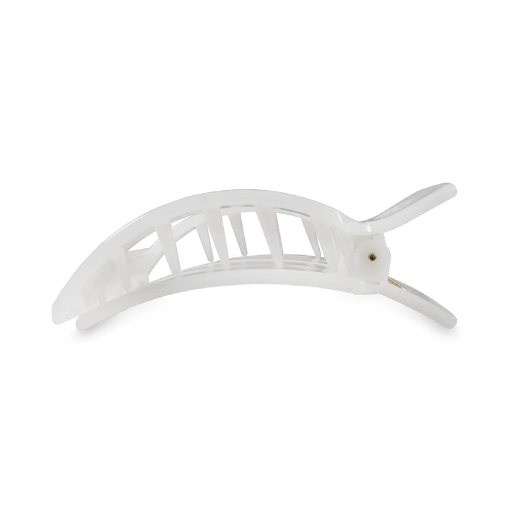 Coconut white colored flat hair clip from TELETIES in size medium.