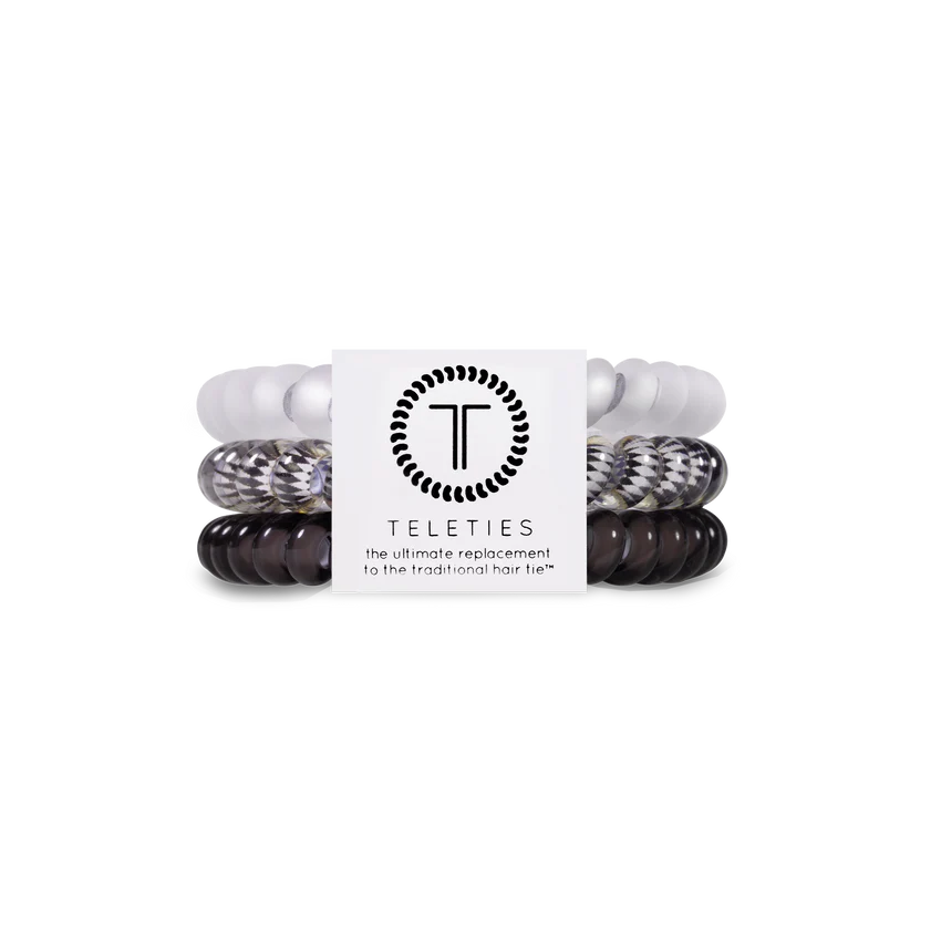 Teleties Hair Tie Pack Small | Silver Flames