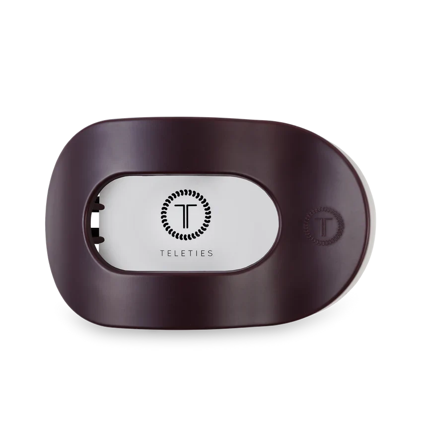 Teleties Large Flat Round Clip | Burgundy Bliss