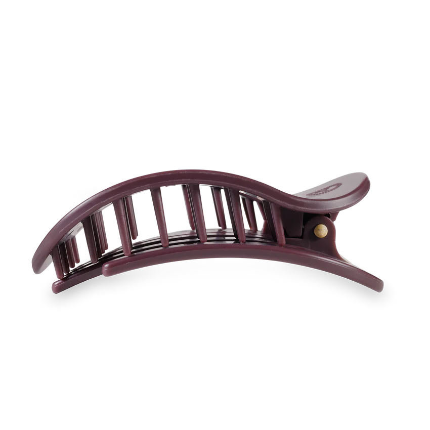 Teleties Large Flat Round Clip | Burgundy Bliss