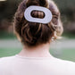 Teleties Large Flat Round Clip | Silver Flames