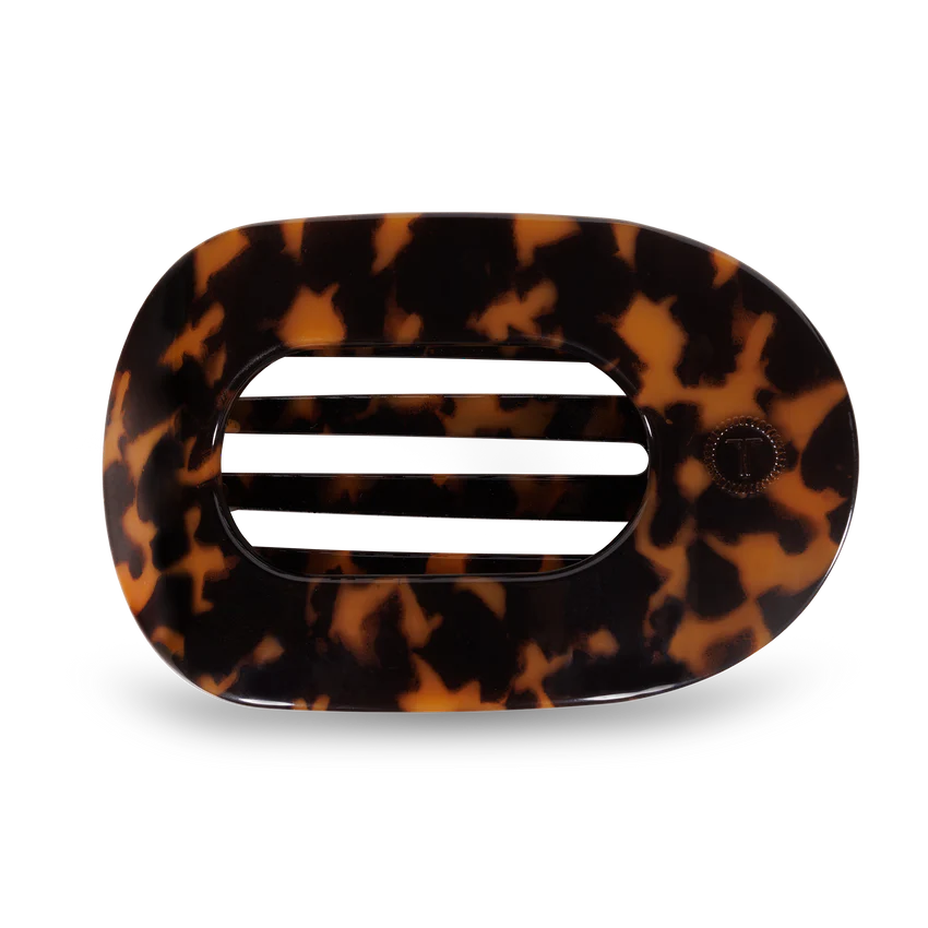 Teleties Large Flat Round Clip | Tortoise