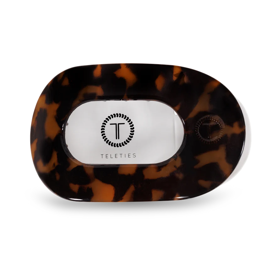 Teleties Large Flat Round Clip | Tortoise