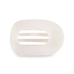 Teleties Medium Flat Round Hair Clip | Coconut White