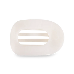 Teleties Medium Flat Round Hair Clip | Coconut White
