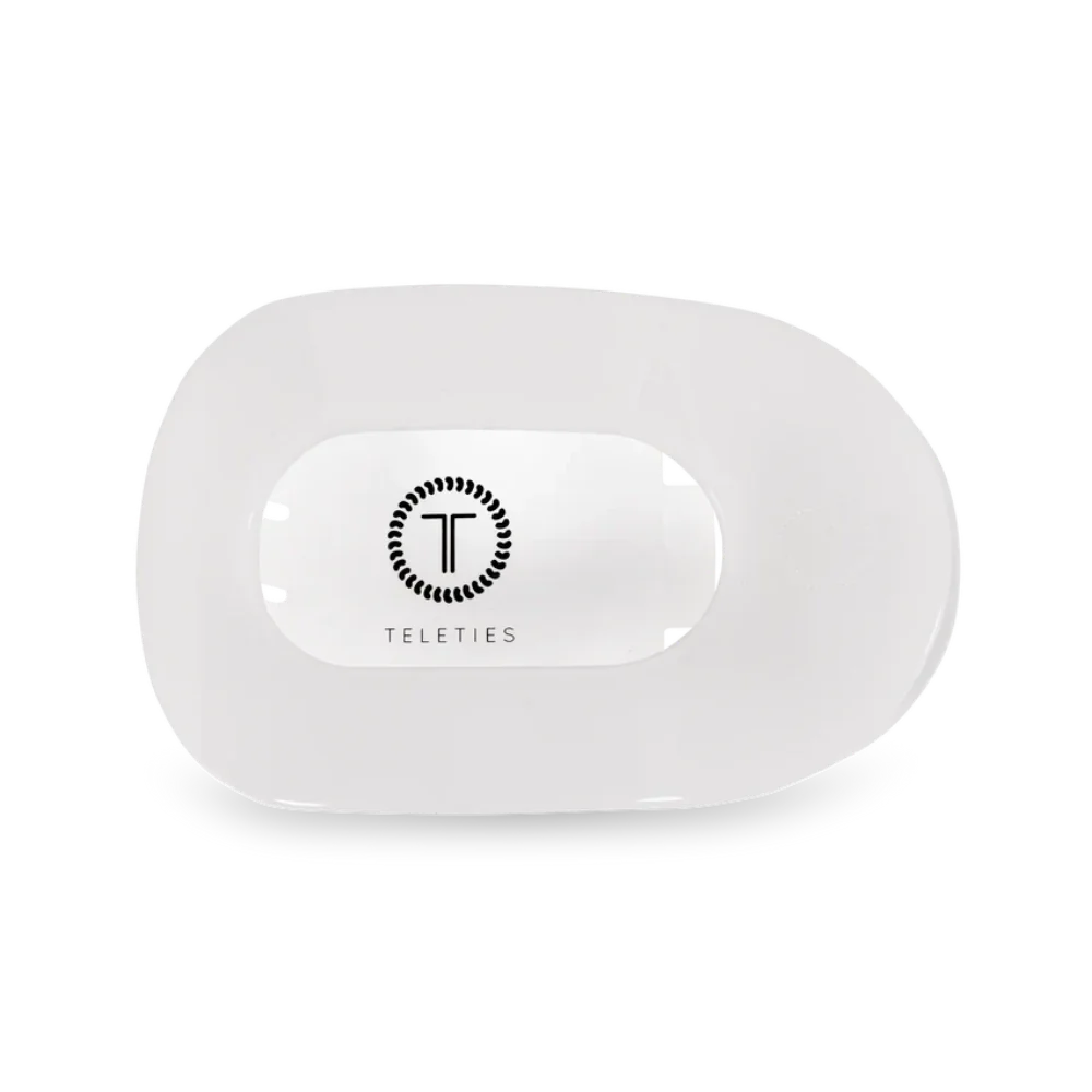 Teleties Medium Flat Round Hair Clip | Coconut White