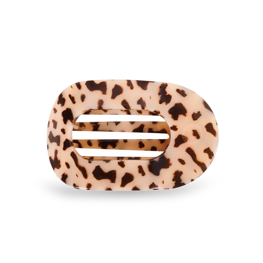 Teleties Medium Flat Round Hair Clip | Blonde Tortoise